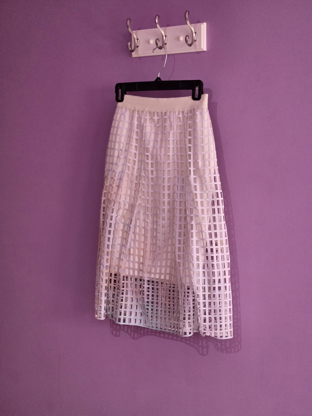 White Grid Midi Skirt - ELLIE TAHARI